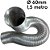 Tubo Semi Rígido em alumínio 60mm com 1,5m - com aro de arremate e abraçadeira - Imagem 2