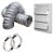 Kit Com 3 Itens para Instalação de Exaustor e Coifa 125 mm / 5 polegadas com grade de saída auto fechante + duto flexível + 2 abraçadeiras metálicas - Imagem 1