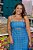 Vestido Longuete Recorte Estampado Grid - Imagem 2