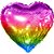 Balão Metalizado Decorado Coração Holog. Arco-íris 50cm. Un 775 Mundo Bizarro - Imagem 1