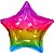 Balão Metalizado Decorado Estrela Arco Iris Holog.50cm Un 801 Mundo Bizarro - Imagem 1