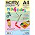 Papel Sulfite A4 Colorido Mix 4 Cores 75g. 100fls. Pacote Sp100.15 Scrity - Imagem 1