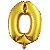 Balão Metalizado Número 0 Dourado 40Cm Gala - Imagem 1