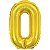 Balão Metalizado Número 0 Dourado 40Cm. Make+ - Imagem 2