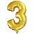 Balão Metalizado Número 3 Dourado 40Cm Gala - Imagem 4
