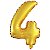 Balão Metalizado Número 4 Dourado 40Cm Gala - Imagem 2