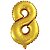 Balão Metalizado Número 8 Dourado 40Cm Gala - Imagem 4