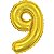 Balão Metalizado Número 9 Dourado 40Cm. Make+ - Imagem 2