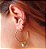BRINCO ARGOLA COM CORAÇAO CRAVEJADO DE ZIRCONIAS NEGRAS BANHADO A OURO 18 K - Imagem 3