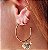 BRINCO ARGOLA COM CORAÇAO CRAVEJADO DE ZIRCONIAS NEGRAS BANHADO A OURO 18 K - Imagem 1