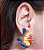 BRINCO BORBOLETA COLORIDA ESMALTADO E ASSIMETRICO BANHADO A OURO 18 K - Imagem 2