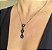 CONJUNTO COLAR E BRINCO CORAÇAO COM ZIRCONIAS TANZANITA E NEGRAS BANHADO A RODIO NEGRO - Imagem 3