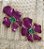 BRINCO FLOR ESMALTADO VINHO COM ZIRCONIA TURMALINA  BANHADO A OURO 18 K - Imagem 2