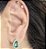 CONJUNTO COLAR E BRINCO GOTA TURMALINA COM ZIRCONIAS CRISTAIS BANHADO A OURO 18 K - Imagem 3