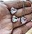 CONJUNTO COLAR E BRINCO CORAÇAO COM ZIRCONIA BANHADO A RODIO - Imagem 1