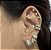 BRINCO TRIO GOTAS CRAVEJADAS COM ZICONIAS CRISTAL BANHADO A RODIO - Imagem 1