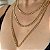COLAR TRIO CORRENTES GRUMET BANHADO A OURO 18 K - Imagem 1