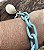PULSEIRA CORRENTE ESMALTADA AZUL COM BUZIO BANHADA A OURO 18 K - Imagem 3