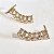 BRINCO EAR CUFF COM ZIRCONIAS DUPLAS BANHADO A OURO 18 K - Imagem 2