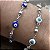 PULSEIRA OLHO GREGO BRANCO COM AZUL EM AÇO INOX - Imagem 2