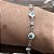 PULSEIRA OLHO GREGO BRANCO COM AZUL EM AÇO INOX - Imagem 1