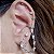 BRINCO EAR LINE COM ZIRCONIAS CRISTAIS BANHADO EM RODIO - Imagem 1