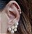 BRINCO EAR CUFF PEROLAS E ZIRCONIAS CRISTAIS BANHADO A OURO 18K - Imagem 1