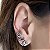CONJUNTO COLAR PULSEIRA E BRINCO EAR CUFF LIVING CORAL E MORGANITA BANHADO A RODIO NEGRO - Imagem 2