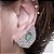 BRINCO  EAR CUFF COM ZIRCONIA VERDE BANHADO A RODIO - Imagem 1