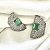 BRINCO  EAR CUFF COM ZIRCONIA VERDE BANHADO A RODIO - Imagem 3