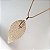 COLAR COM PINGENTE DE FOLHA BANHADO A OURO OU PRATA - Imagem 3