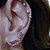 BRINCO EAR CUFF COM ZIRCONIAS COLORIDAS BANHADO A OURO 18 K OU PRATA - Imagem 3