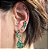 BRINCO GOTAS COM ZIRCONIAS VERDES E MICROZIRCONIAS CRISTAIS BANHADO A OURO 18 K - Imagem 1