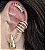 BRINCO PIERCING FAKE CINCO VOLTAS COM ZIRCONIAS BANHADO A OURO 18K - Imagem 4