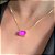 CONJUNTO COLAR E BRINCO FUCSIA FUSION E TURMALINA BANHADO A OURO 18K - Imagem 2