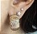 BRINCO ARGOLA COM FRISOS E ZIRCONIAS BANHADO A OURO 18 K - Imagem 2