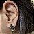BRINCO TREVO DUPLO ESMALTADO VERDE BANHADO OURO 18 K - Imagem 1