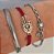 PULSEIRA MAO DE FATIMA / HAMSA E OLHO GREGO VERMELHA AJUSTÁVEL - Imagem 2