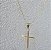 COLAR COM CORRENTE GRUMET E PINGENTE DE CRUZ BANHADO A OURO 18 K-70CM - Imagem 2