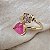 ANEL AJUSTAVEL COM ZIRCONIA FUSION PINK BANHADO A OURO 18 K - Imagem 2