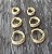 BRINCO TRIO ARGOLA CRAVEJADA COM ZIRCONIAS CRISTAIS BANHADO A OURO 18 K - Imagem 3