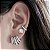 BRINCO ARGOLA 5 AROS CRAVEJADOS COM ZIRCONIAS CRISTAIS BANHADO A RODIO - Imagem 1