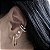 BRINCO GANCHO COM DOIS AROS BANHADO A OURO 18 K - Imagem 1