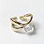 ANEL X COM ZIRCONIA OVAL BANHADO A OURO 18K - Imagem 3