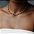 COLAR CHOKER BOLINHAS BANHADO OURO 18 K - Imagem 1