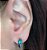 CONJUNTO COLAR E BRINCO EAR HOOK COM ZIRCONIA TURMALINA BANHADO EM RODIO NEGRO - Imagem 3