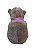 Capivara marrom com cachecol rosa pequena super macia - Imagem 2