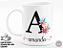 Caneca Letra "A" Floral + Porta Caneca Grátis - Imagem 1