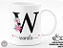 Caneca Letra "W" Floral + Porta Caneca Grátis - Imagem 3