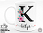 Caneca Letra "K" Floral + Porta Caneca Grátis - Imagem 1